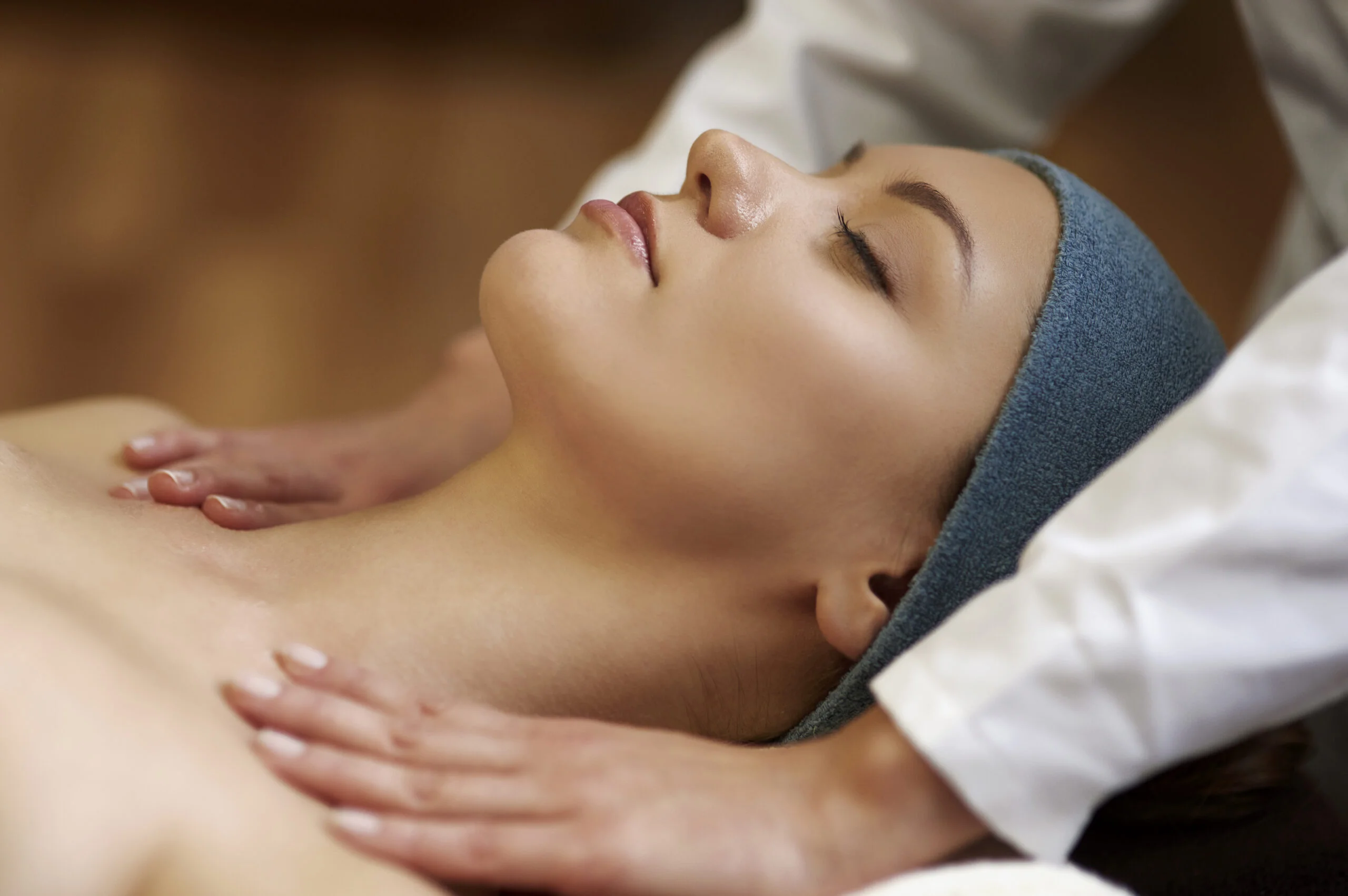 A client relaxes at a med spa between appointments