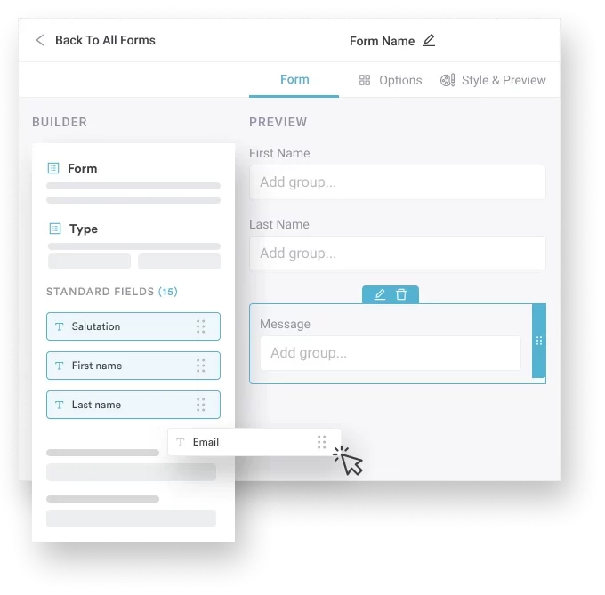 Customizable forms & questionnaires