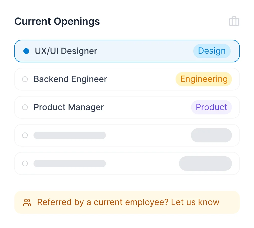 Current openings