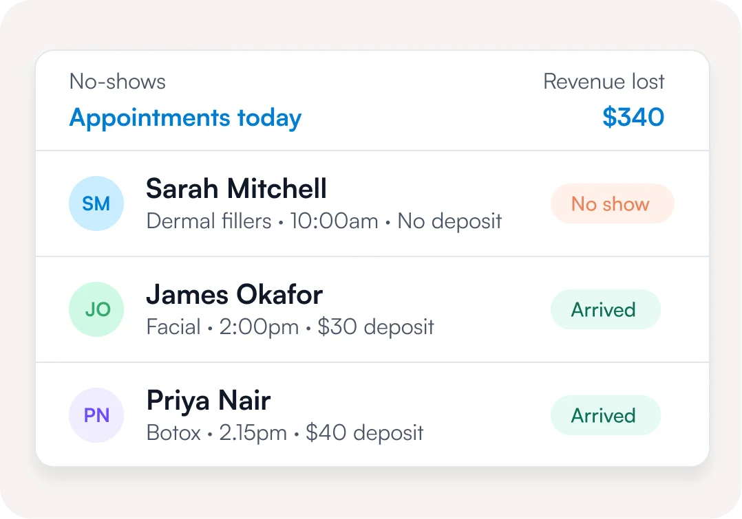 Customizable deposit and no-show protection settings in Pabau