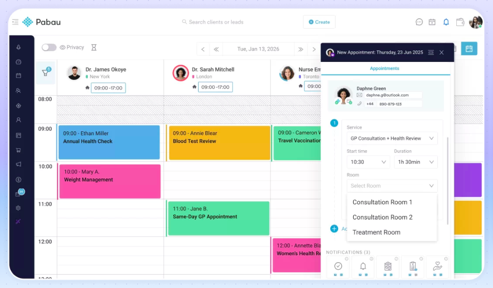 Pabau scheduling