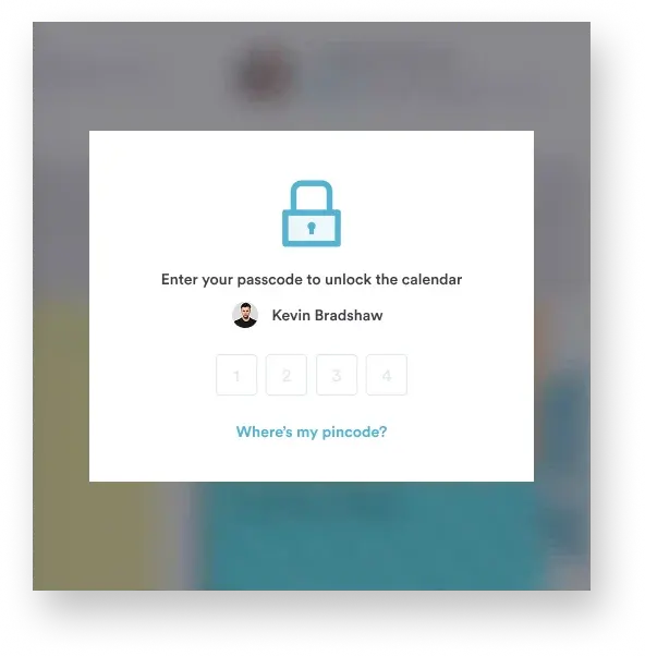 Calendar lock screen