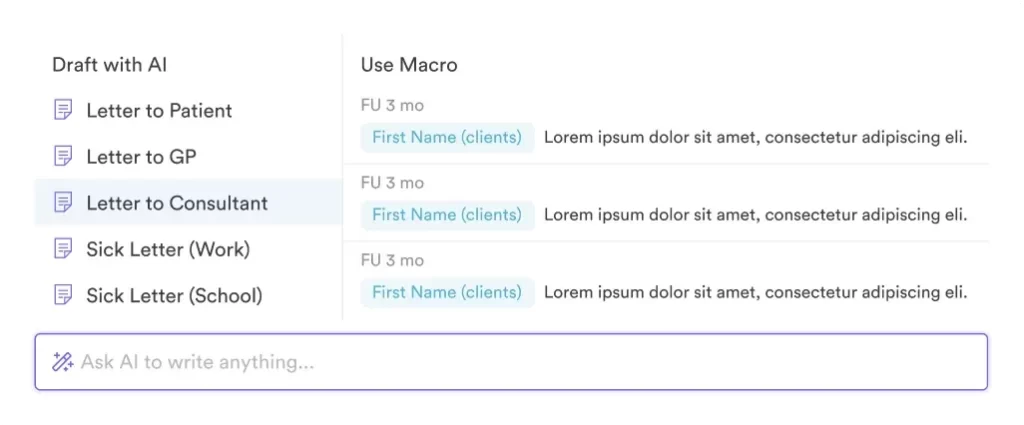 Client Letters, Referrals & Documentation in Pabau