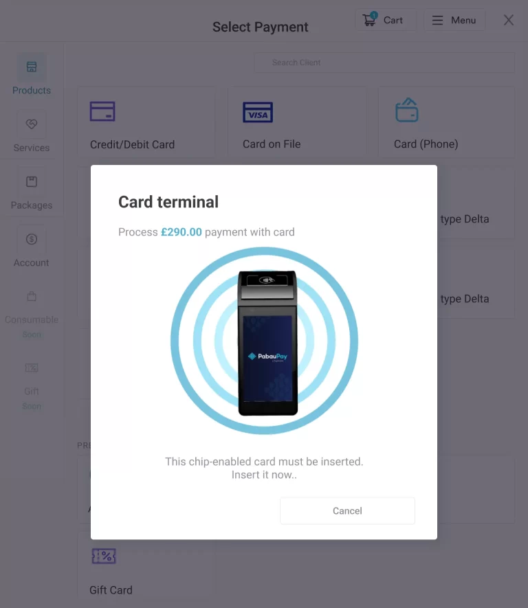 Pabau card terminal POS