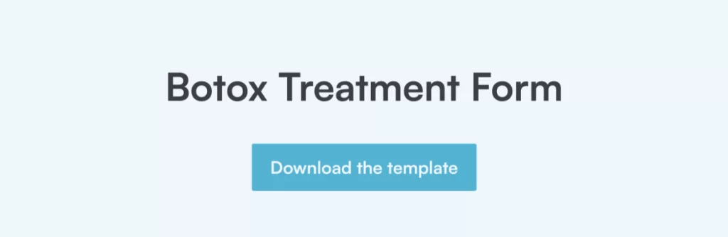 CTA button for downloading botox treatment