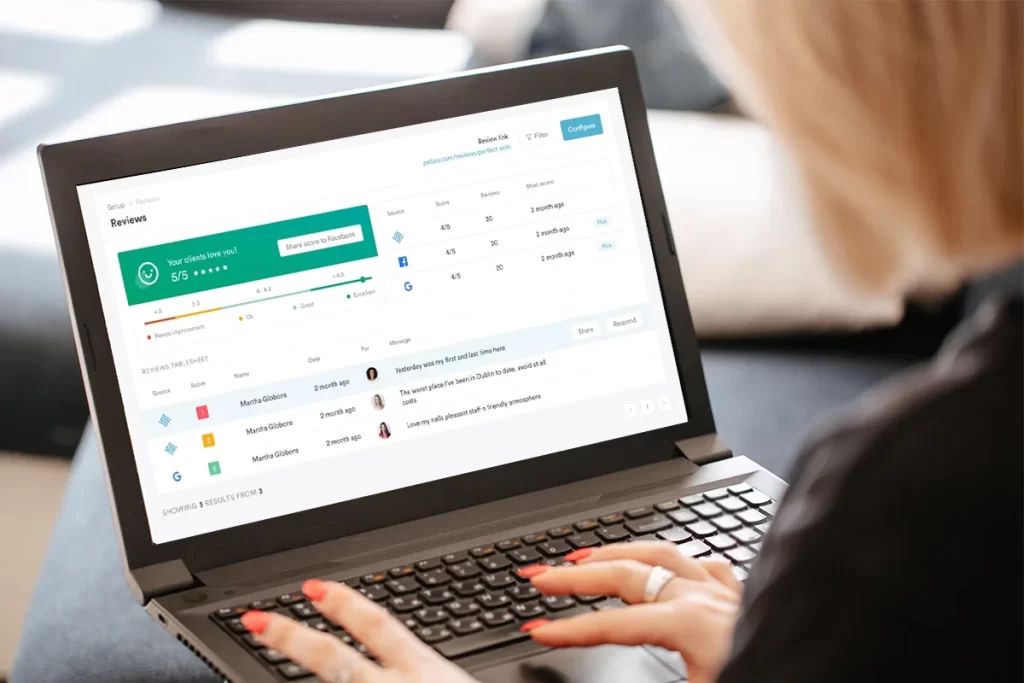 Pabau’s powerful spa reputation management features