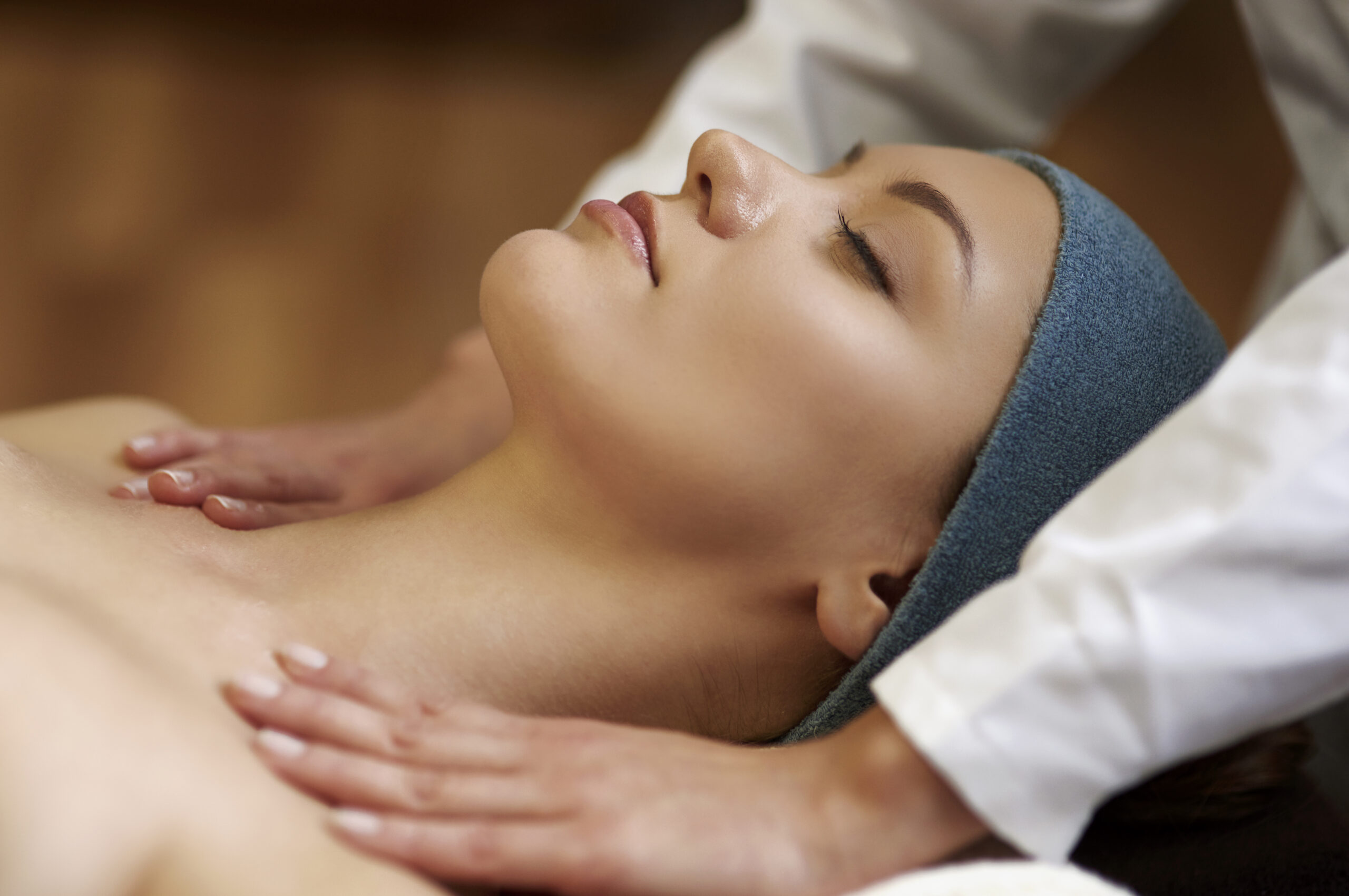 A client relaxes at a med spa between appointments