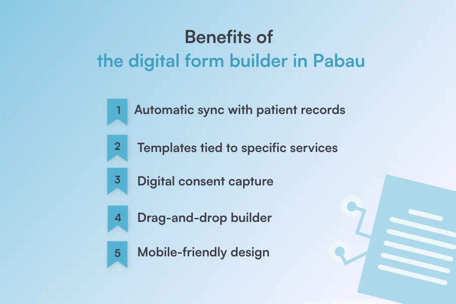 Benefits of a digital form builder in Pabau
