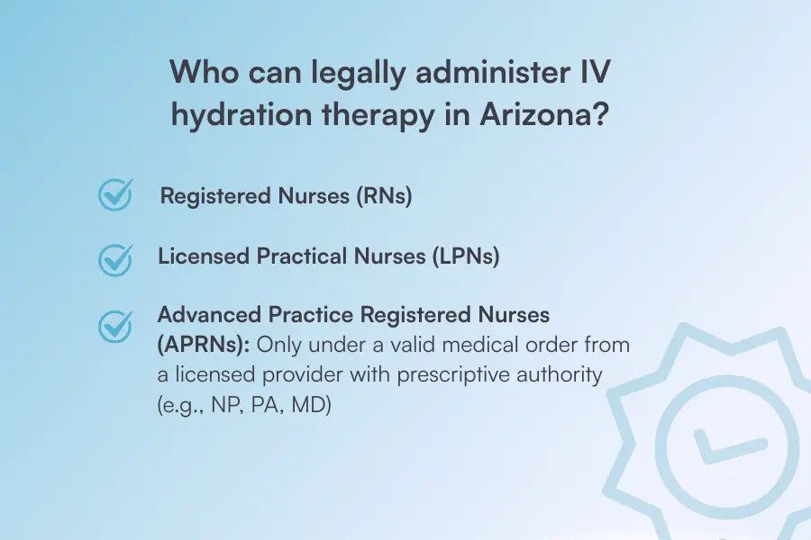 Blog image - who can legally administer IV hydration therapy in Arizona