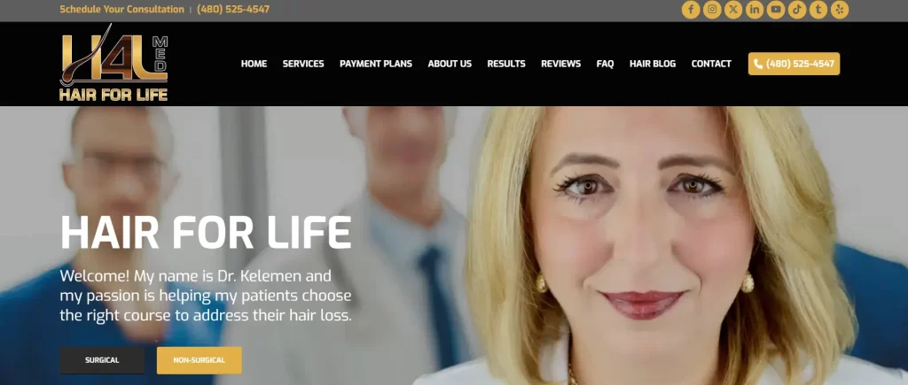 Blog image - Hair 4 Life clinic website