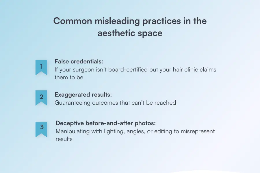 Blog image - common misleading practices in the aesthetic space