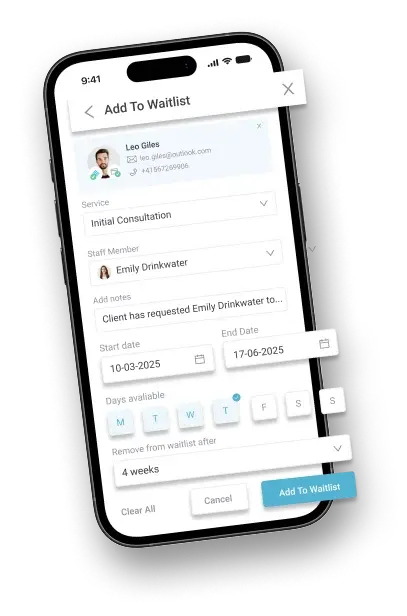 Waitlist feature Pabau