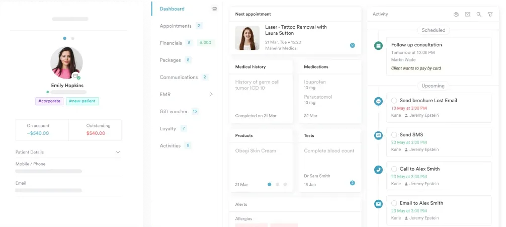 Detailed client records in Pabau