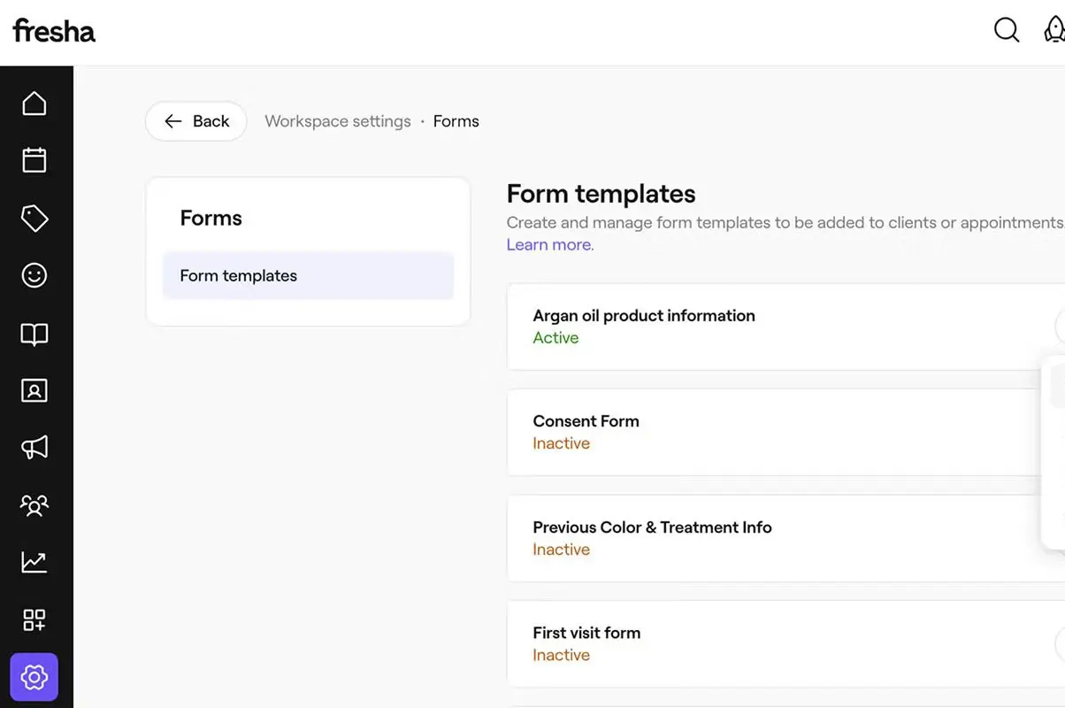 Fresha Clinical Forms