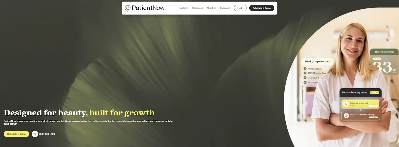 PatientNow aesthetic weight loss clinic software homepage