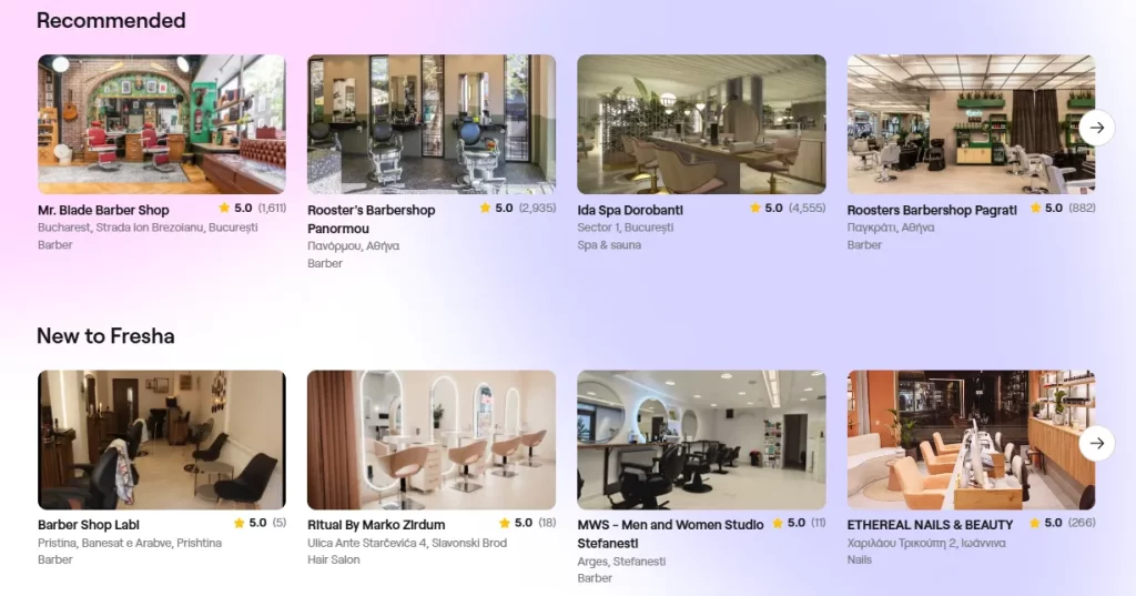 offers appointment booking Fresha