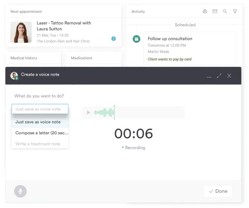 AI-assisted treatment notes in Pabau