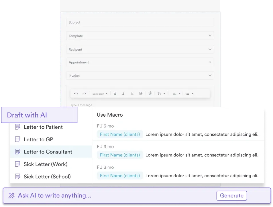 AI powered patient letters
