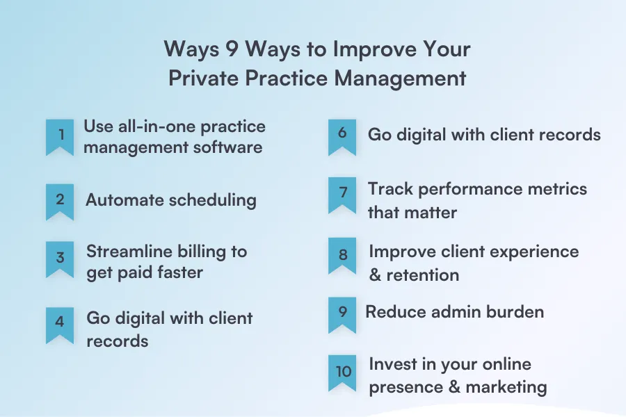 9 Practical Ways to Improve Your Private Practice Management
