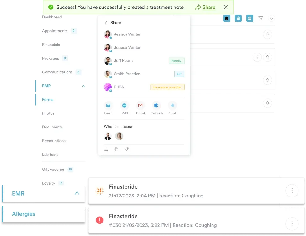 Comprehensive EMR & patient record Pabau