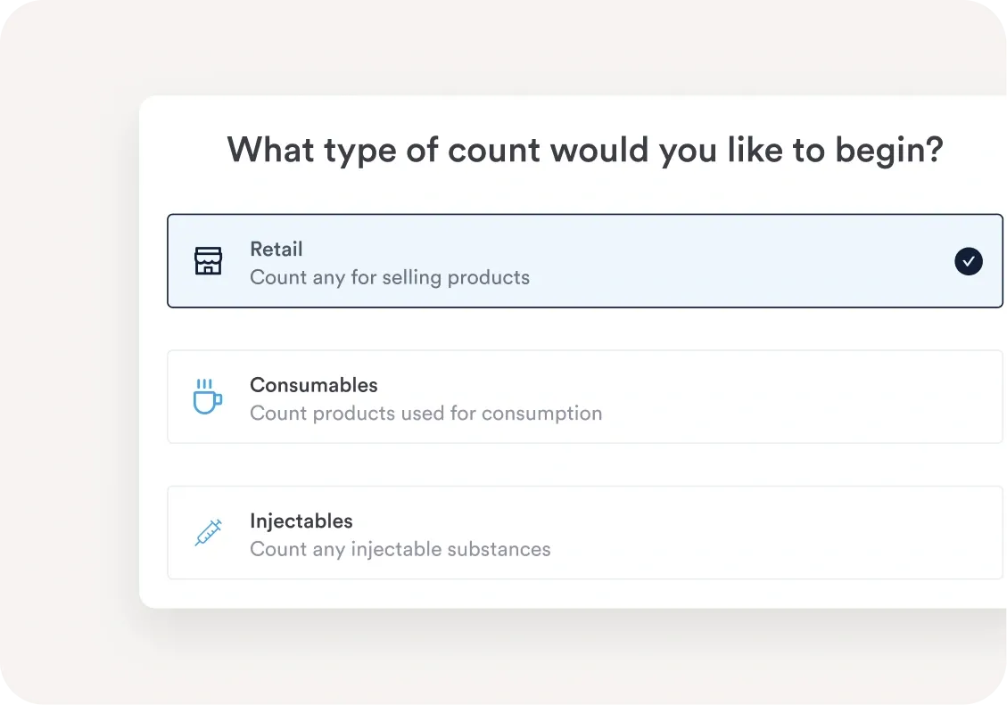 Retail, consumables or injectables products