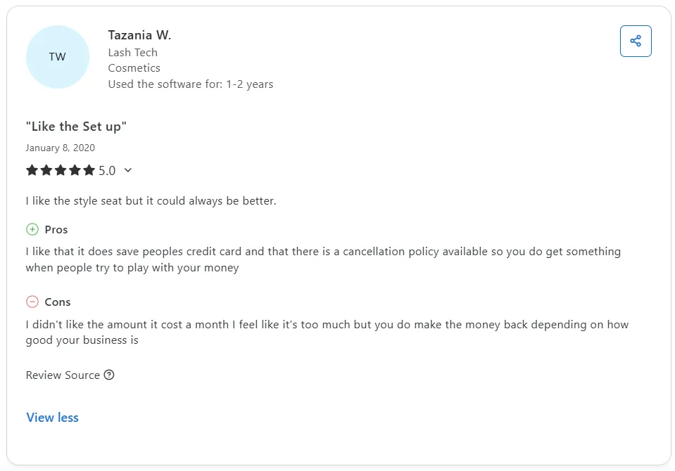 StyleSeat positive reviews