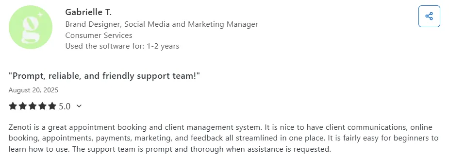 Zenoti positive review