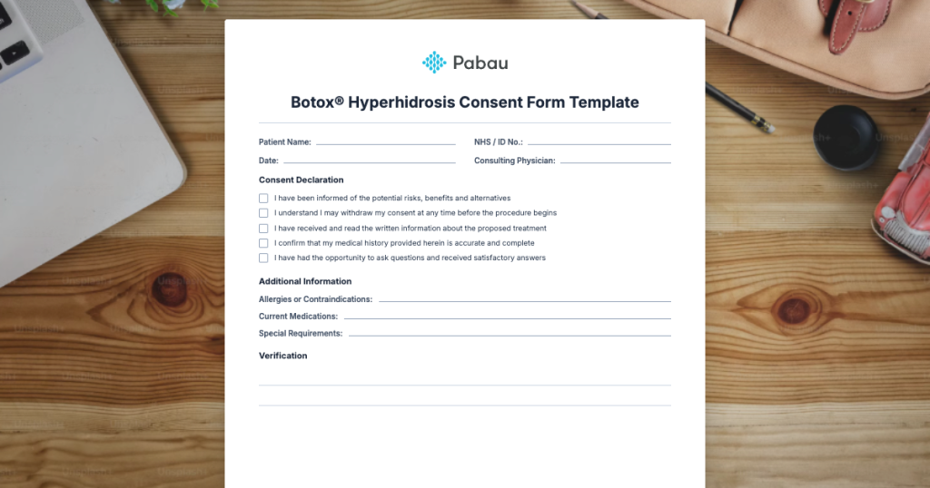 Botox Hyperhidrosis Consent Form Template