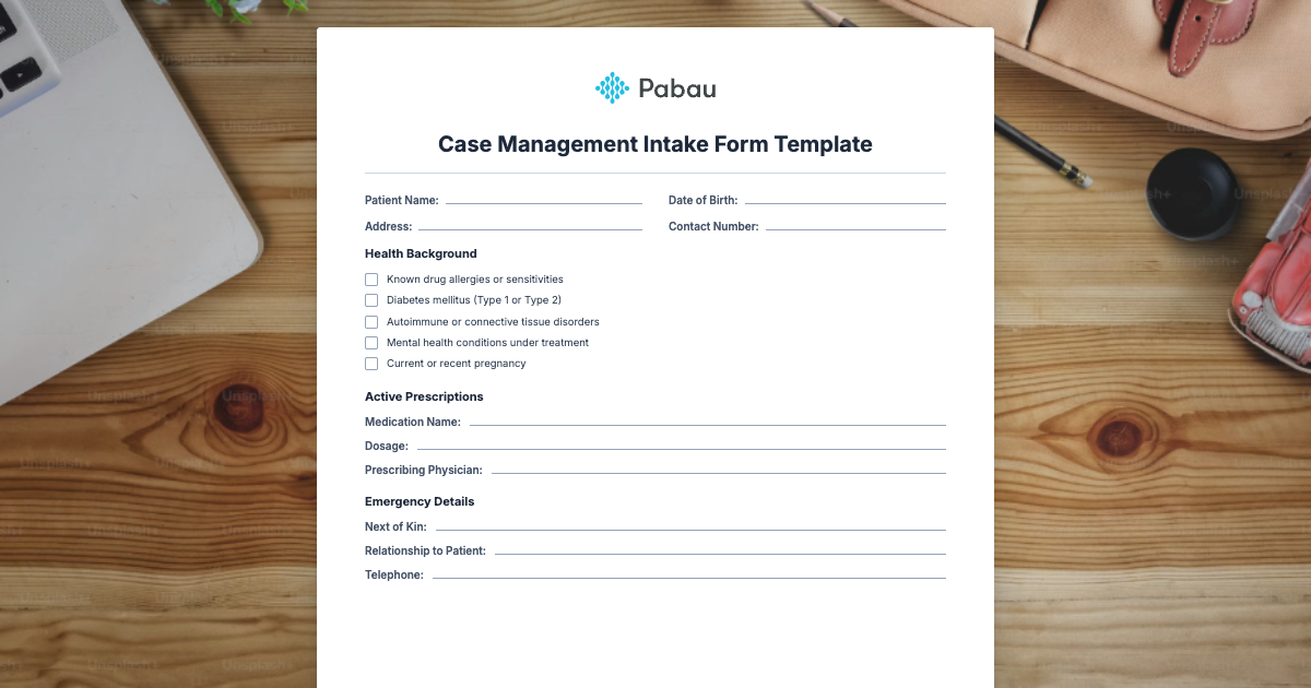 Case Management Intake Form Template - Free PDF Download | Pabau
