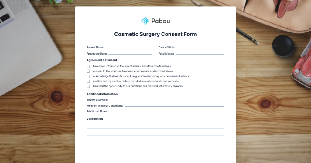 Cosmetic Surgery Consent Form
