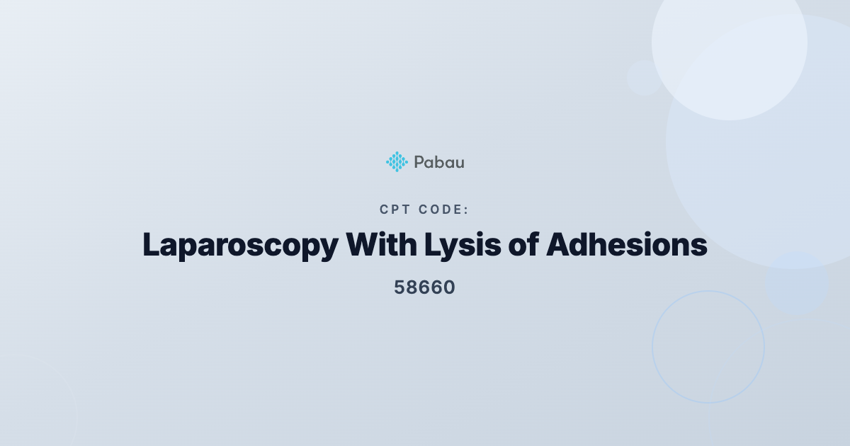 CPT Code 58660: Laparoscopy With Lysis of Adhesions | Pabau