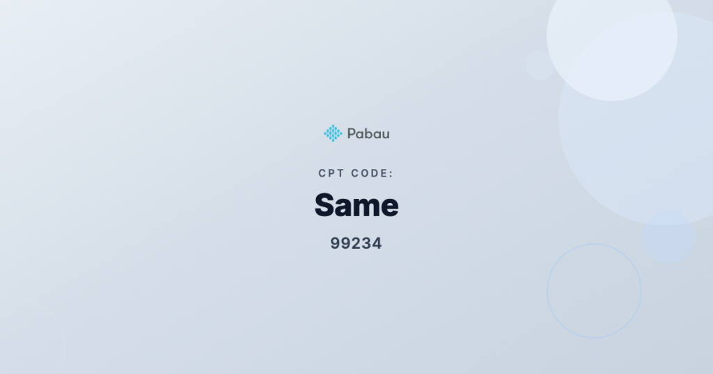 Cpt Code 99234