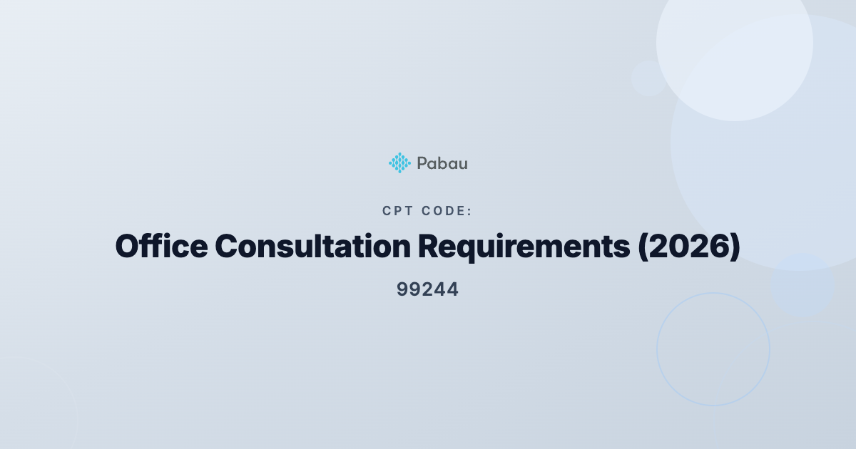 CPT Code 99244: Office Consultation Requirements (2026) | Pabau