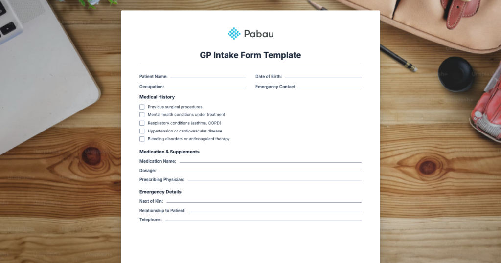 Gp Intake Form Template