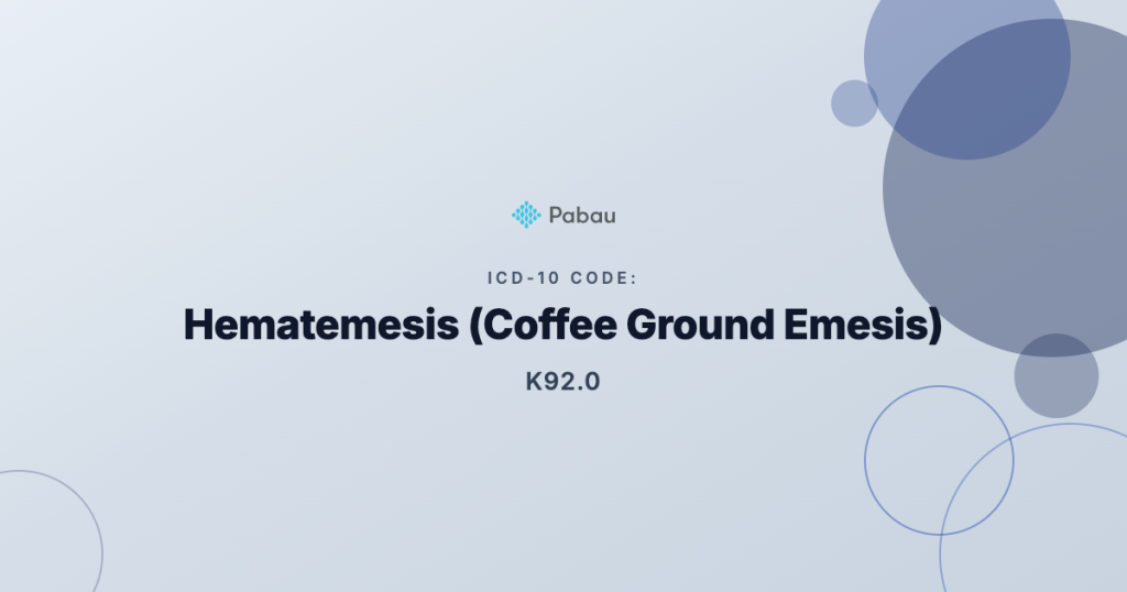 Icd 10 Cm Coffee Ground Emesis
