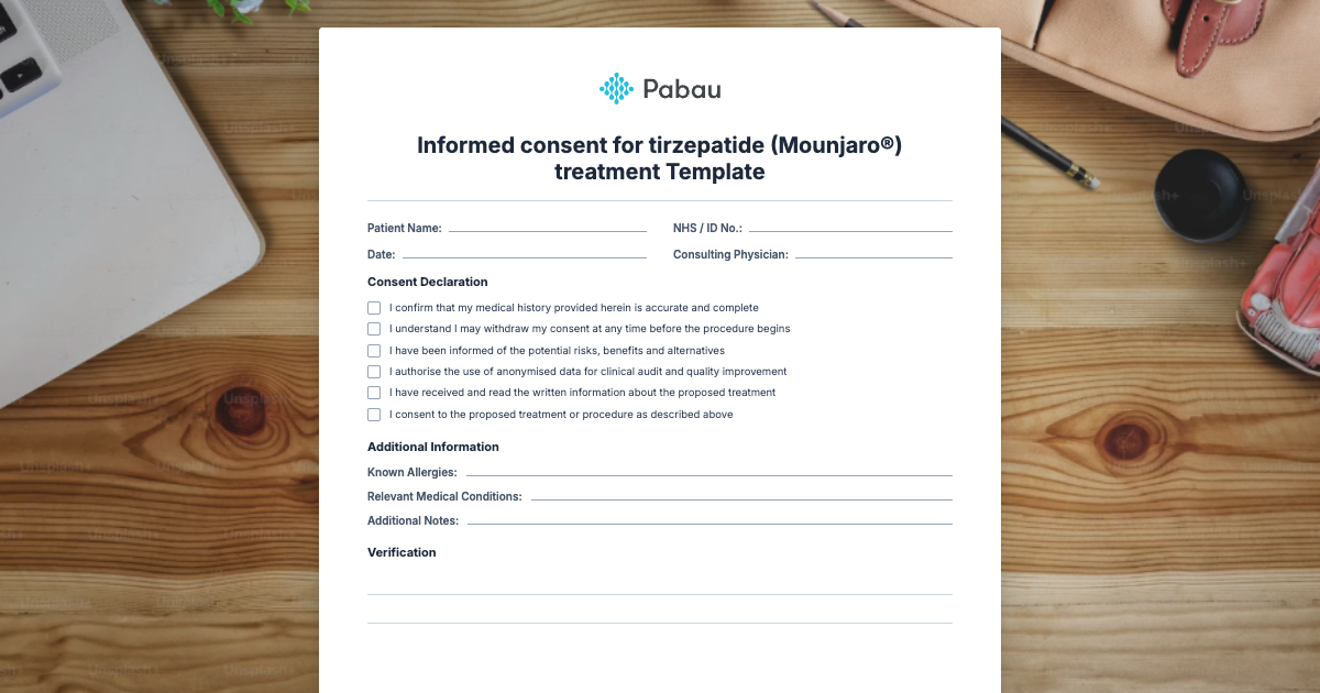 tirzepatide consent form for weight loss free Informed consent for tirzepatide (Mounjaro®) treatment Template - Free PDF  Download