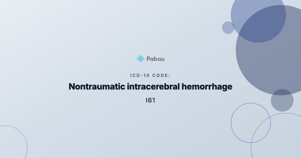 Intraparenchymal Hemorrhage Icd 10 Codes