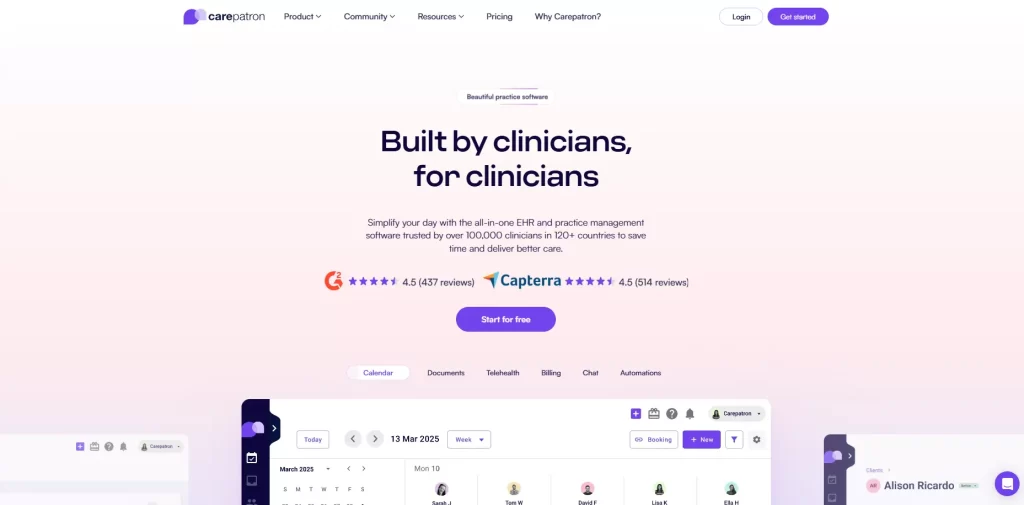 Carepatron homepage