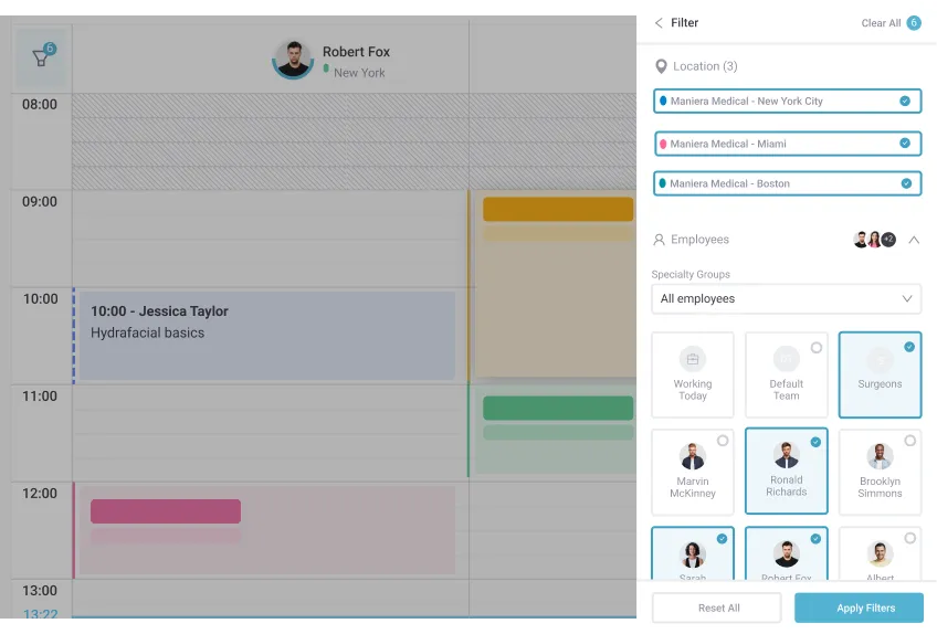 Multi-location calendar Pabau