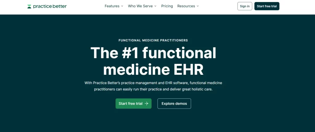 Practice Better Homepage