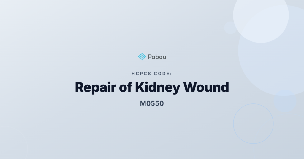 Ccsd Code M0550 Repair Of Kidney Wound