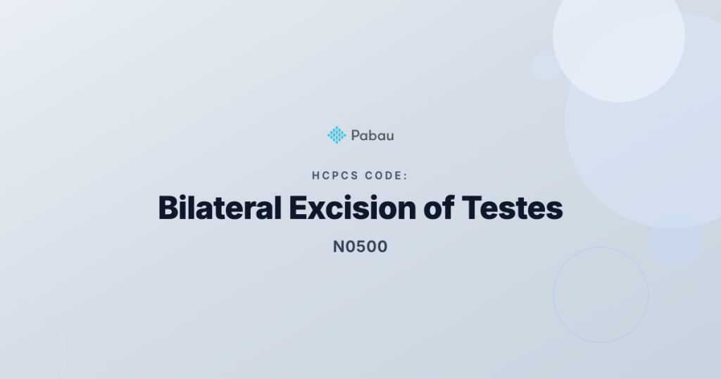 Ccsd Code N0500 Bilateral Excision Of Testes