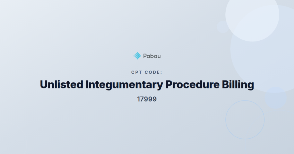 Cpt Code 17999