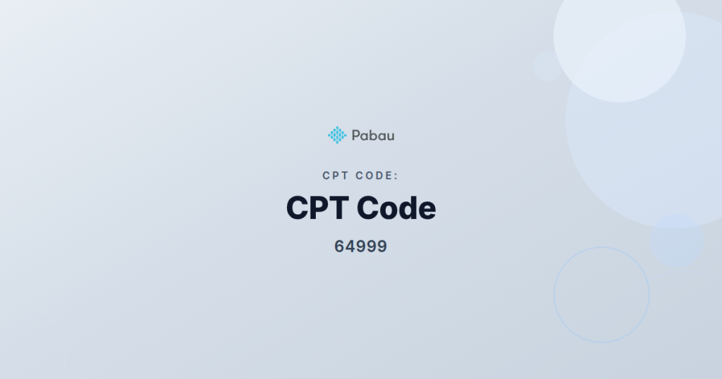 Cpt Code 64999