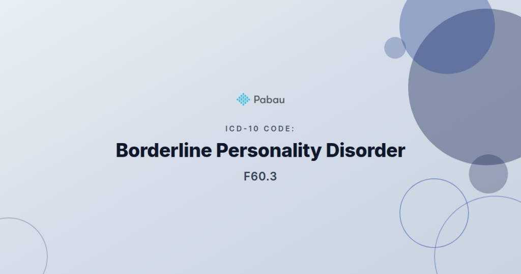 Icd 10 Code F603 Borderline Personality Disorder