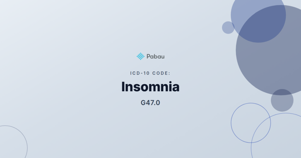 Icd 10 Code G470 Insomnia