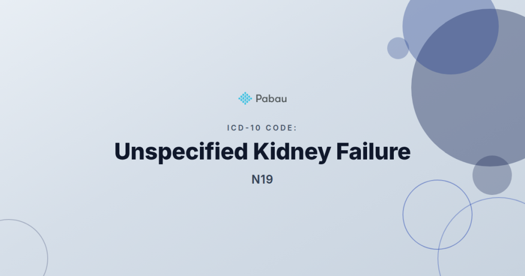 Icd 10 Code N19