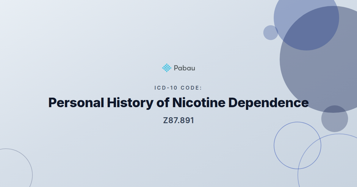 ICD-10 Code Z87.891: Personal History of Nicotine Dependence | Pabau