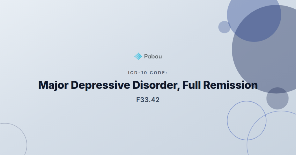 Icd 10 Code F3342
