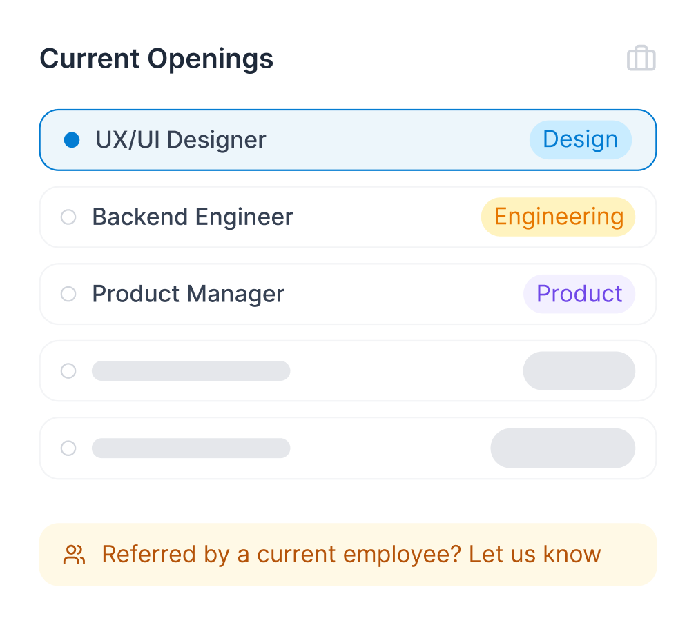 Current openings